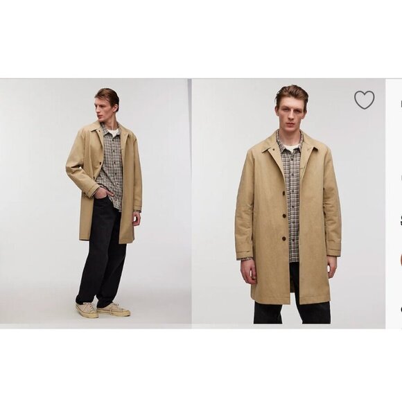 Madewell Mens $228 Trench Coat in Drill Khaki Size S NP328